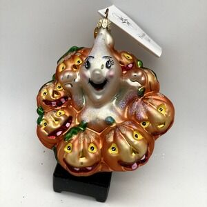 2000 Christopher Radko  Giggles And Boo Glass Halloween Ornament 4" 00-123-0